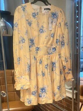 Ina Yellow and Blue Ruffled Smocked Sundress